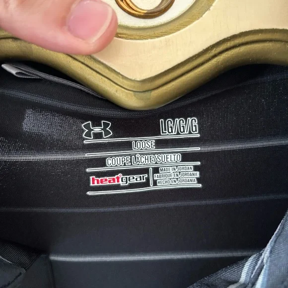 Under Armour Men's Polo with Black and Gray Stripes - Picture 3 of 5